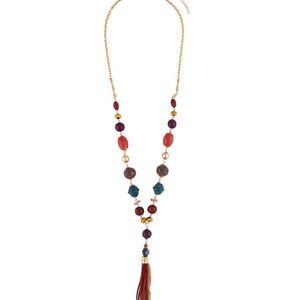 Chelsea NYC Beaded Tassel Pendant Necklace